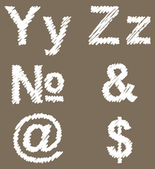 Vector hand-drawn font  shaded marker