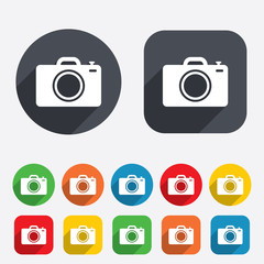 Photo camera sign icon. Photo symbol.