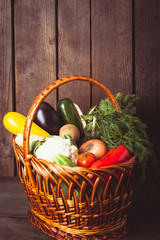 Basket with vegetables