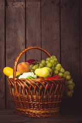 Basket of vegetables and fruits
