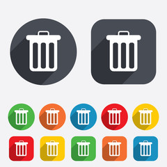 Recycle bin sign icon. Bin symbol.