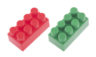 Plastic building blocks with clipping path