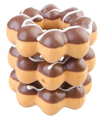 chocolate donuts on a background