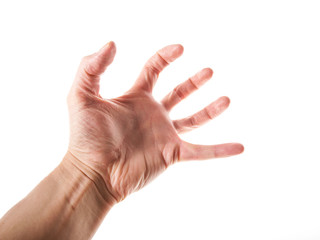 Hand towards white