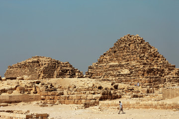 Pyramids In The Desert Of Egypt Giza