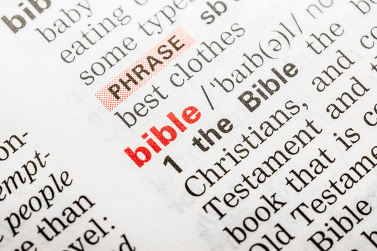 Bible Word Definition In Dictionary Close Up