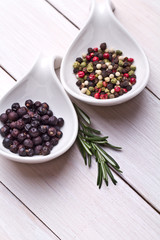 Rosemary bound on a wooden board