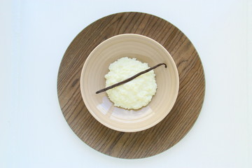 assiette de riz au lait  ,vanille