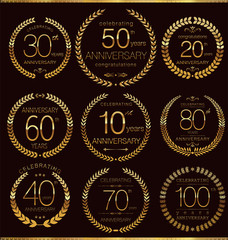 Anniversary golden laurel wreath collection