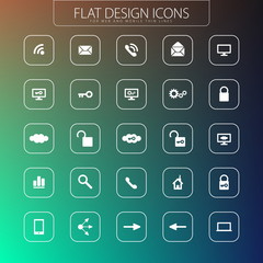 Flat design - icons pack. Simple line icons. Thin Icons Set