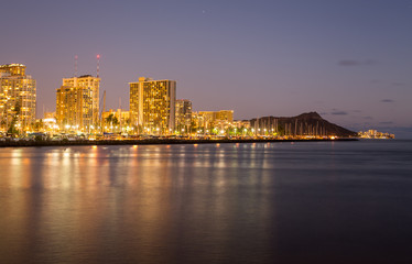 Fototapeta na wymiar Panorama of Waikiki Honolulu Hawaii