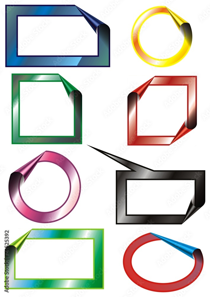 Fototapete Set frames, place for your text, objects isolated
