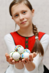 Young girl wearing local traditional costume