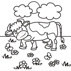 cow , coloring book