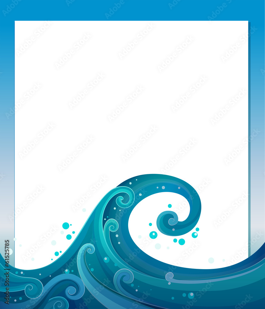 Wall mural an empty template with blue waves