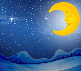 Obraz na płótnie Canvas A sleeping moon