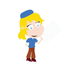 cartoon girl mail