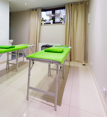Massage treatment room in beauty healthy spa salon