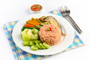  fried mackerel with thai hot and spicy  sauce mixed herb