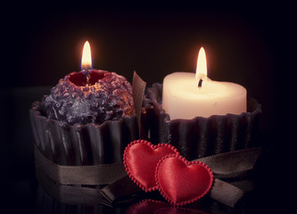 Romantic background with hearts