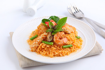 Rice with seafood