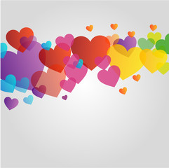 Background with colorful hearts