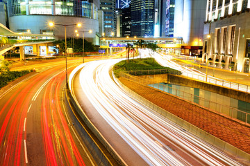 Fototapeta na wymiar Hong Kong traffic at night