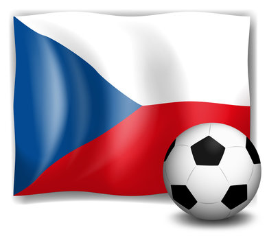 The flag of Czech Republic with a soccer ball