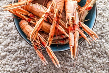 Seafood served on the beach