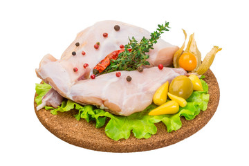 Raw rabbit meat