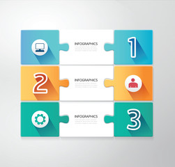 Modern Design jigsaw style infographic template vector