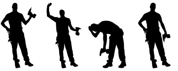 Vector silhouettes man.