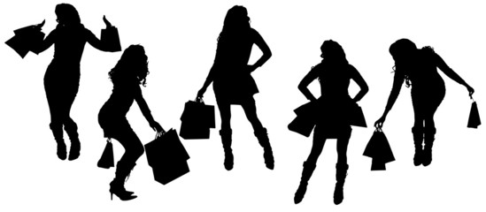 Vector silhouette of a woman.