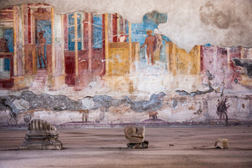 Fresco at the ancient Roman city of Pompeii - obrazy, fototapety, plakaty