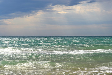 Fototapeta na wymiar Waves of the Black Sea, Anapa, Krasnodar Krai.