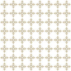 Beige seamless ornamental pattern on white