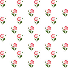 Floral seamless pattern with flowers on white