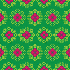 Fototapeta na wymiar Abstract vector seamless pattern green leaves