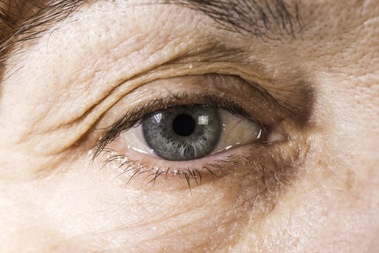 Close up old women eye