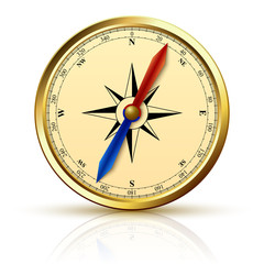 Navigation compass golden emblem