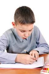 Naklejka premium Kid is drawing