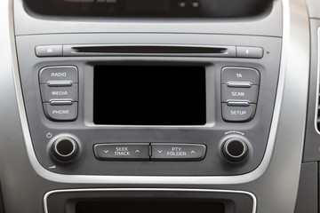 Vehicle display on dashboard, black screen