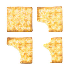 sugar crackers isolated on the white background. food snack whea