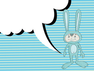 Boy wearing a bunny rabbit costume