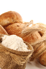 Fototapeta na wymiar Bread and flour