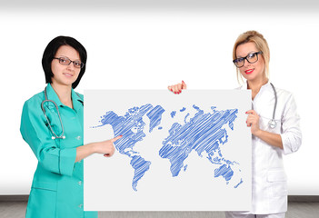poster with world map