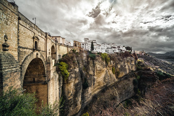 The Puente Nuevo bridge and Picturesque view of Ronda city