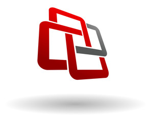 Abstact symbol of interlocking squares