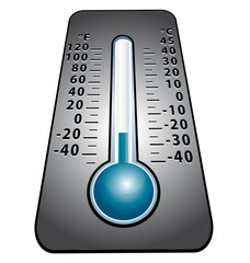 Cold snap. Thermometer icon.