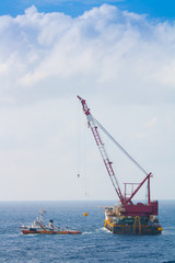 crane barge doing marine heavy lift installation